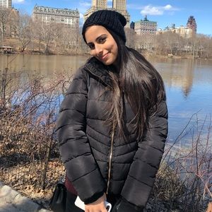 Zara Thick Black Puffer w Faux Fur Neck Lining